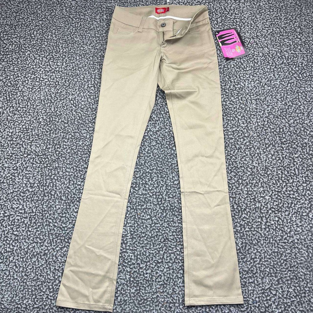 Dickies Girl Pants Women 1 Classic Skinny Low Rise Stretch Chinos 29x33 New